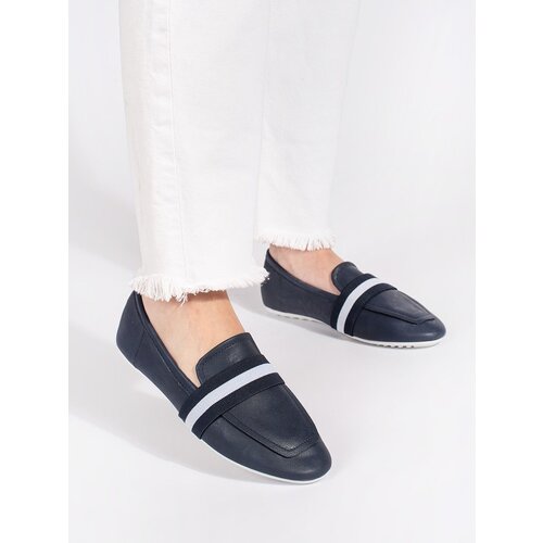 Shelvt Navy blue elegant slip-on ballerinas Cene