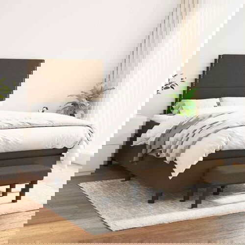  Box spring postelja z vzmetnico temno rjav 120x200 cm blago, (20846656) Slike