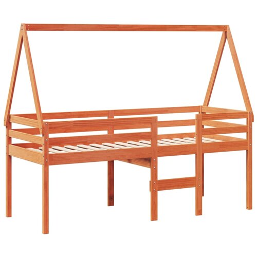  Visoki krevet s krovom vo&amp;scaron;tano smeđi 75x190 cm masivna borovina Slike