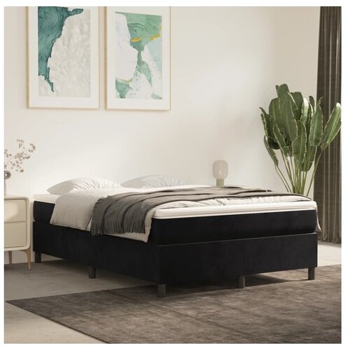  Box spring postelja z vzmetnico črna 140x200 cm žamet Cene