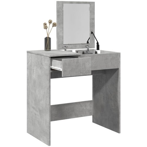 vidaXL Toaletna mizica z ogledalom betonsko siva 73x46,5x120 cm Cene