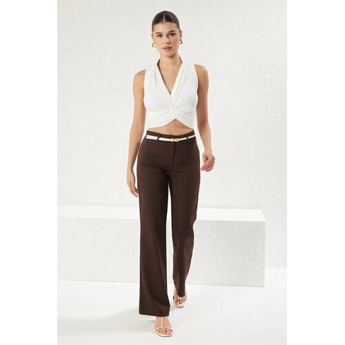 TRENDYOLMILLA Ženske pantalone TWOSS25PL00078, Braon Cene