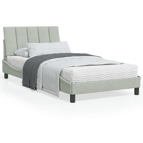 vidaXL Okvir kreveta s LED svjetlima svjetlosivi 100x200 cm baršunasti Cijene