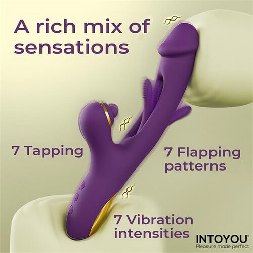 INTOYOU Siter Vibrator with Hitting Ball &amp;amp; Flipping Tongue 3 Motors Purple Slike
