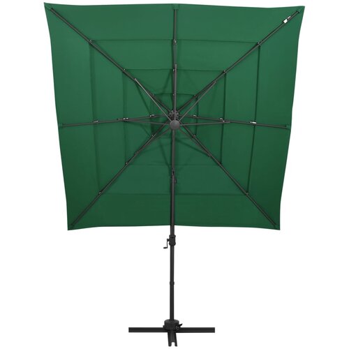  Vrtni suncobran s 4 razine i stupom 250 x 250 cm zeleni Slike