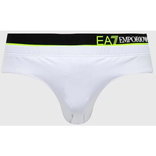 Ea7 Emporio Armani Kopalne hlače bela barva