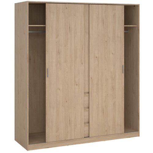 Tvilum Garderobna omara v hrastovem dekorju z drsnimi vrati v naravni barvi 177x200x60 cm Naia &amp;ndash; Slike