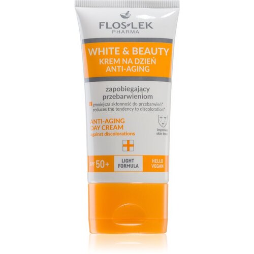 FlosLek Pharma White &amp;amp; Beauty dnevna krema proti pigmentnim madežem SPF 50+ 30 ml Slike