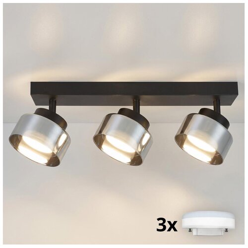 Brilagi LED RGB prigu&amp;scaron;iva spot svetiljka AURA LUX 3xGX53/14W/230V Wi-Fi Tuya crna/dimljena Slike