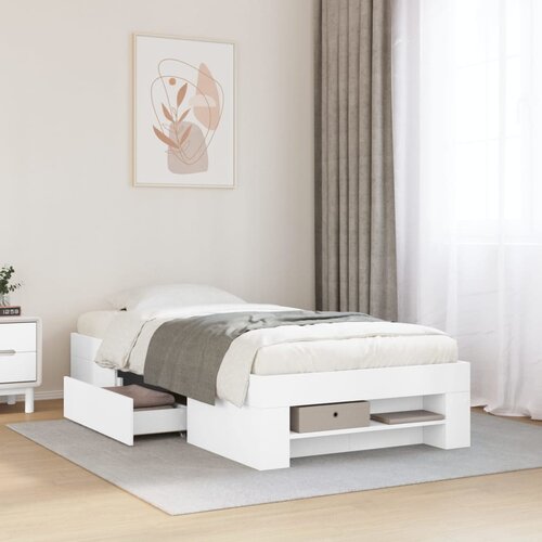 Furnova Posteljni okvir bel 90x190 cm inženirski les, (21934478) Slike