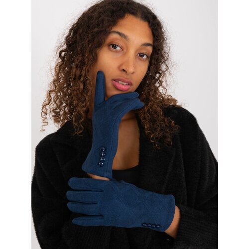 Fashion Hunters Dark blue insulated women's gloves Cene