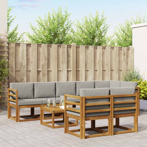  Set vanjskih sofa 9 kom. Prirodna i svijetlo siva Slike