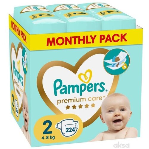 Pampers Pelene Premium Care mesečno pakovanje S2 224 Cene