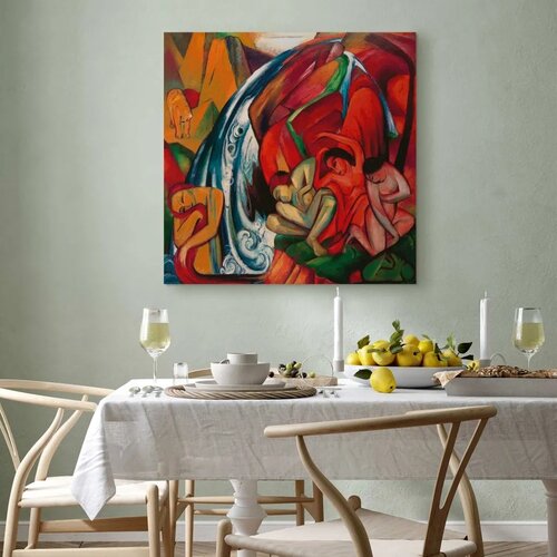  Slika - Franz Marc &amp;ndash; The waterfall (Women under a waterfall) 80x80 Premium Print Slike