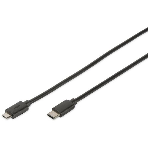 Digitus USB kabel USB 3.2 gen. 1 (USB 3.0) USB-C vtič, USB-mikro-B vtič 1.8 m črna okrogel, primeren za obojestranski priključek , dvojno oklopljen DB, (20416005) Cene
