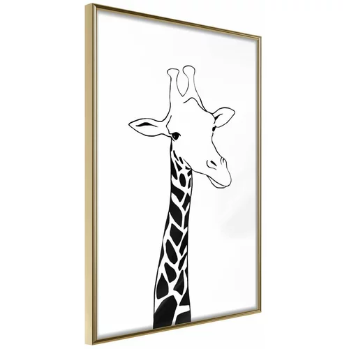  Poster - Black and White Giraffe 30x45