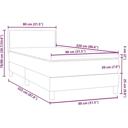 Box Spring krevet s madracem tamnozeleni 80x220 cm bar&amp;scaron;un Slike