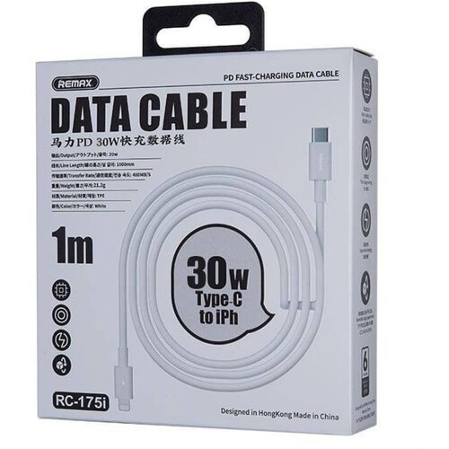 Remax Kabl Type C na iPhone lightning Data RC-175i PD, 30W, 1m, Beli Slike