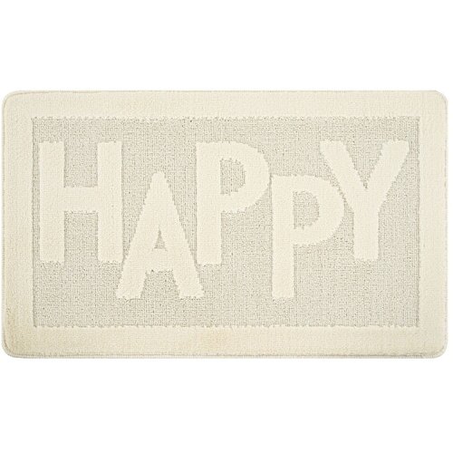 Foutastic Kremno bela kopalni&amp;scaron;ka preproga 60x100 cm Happy &amp;ndash; Slike