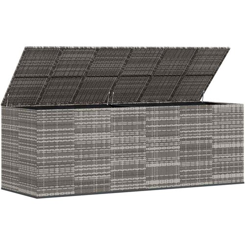 Kutija za vrtne jastuke od PE ratana 291 x 100,5 x 104 cm siva Slike