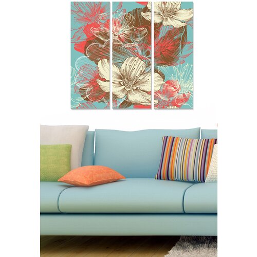 Wallity MDF12079620 Multicolor Decorative MDF Painting (3 Pieces) Cene