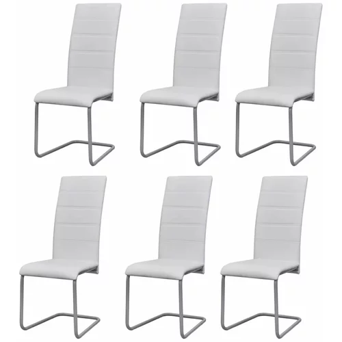  konzolne blagovaonske stolice od umjetne kože 6 kom bijele