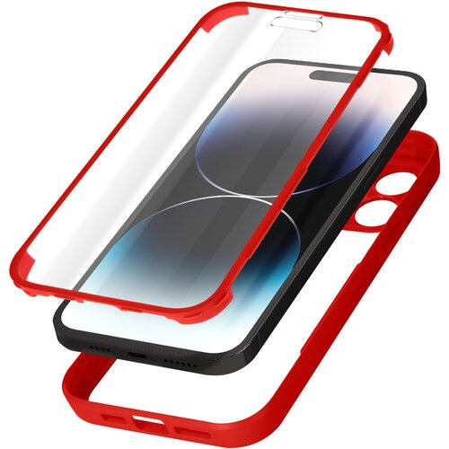 AVIZAR Ovitek iPhone 14 Pro Max, zadnji del iz pleksiglasa z Rdec obrobo, (20617008) Cene