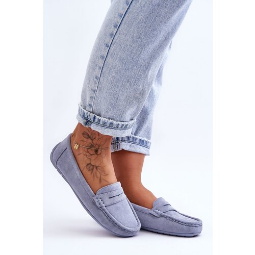 Kesi Women's Suede Moccasins Blue Lenvie Cene