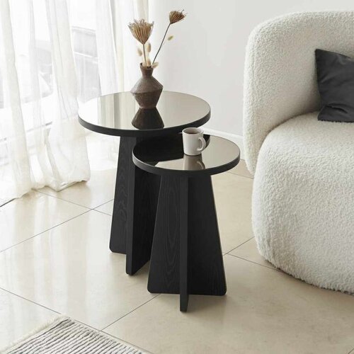 Hanah home Luna - Crni Brončani Set Stolića Cene