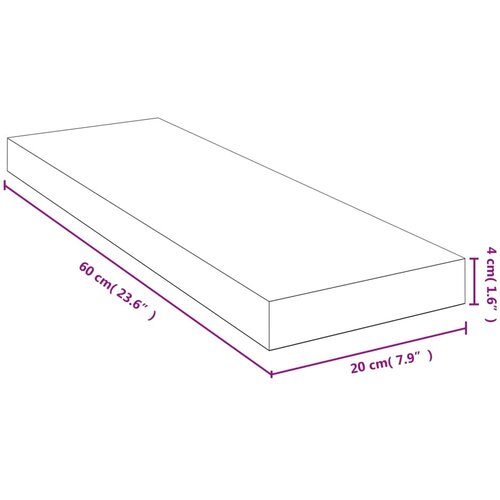  Zidna polica 60 x 20 x 4 cm od bambusa Slike