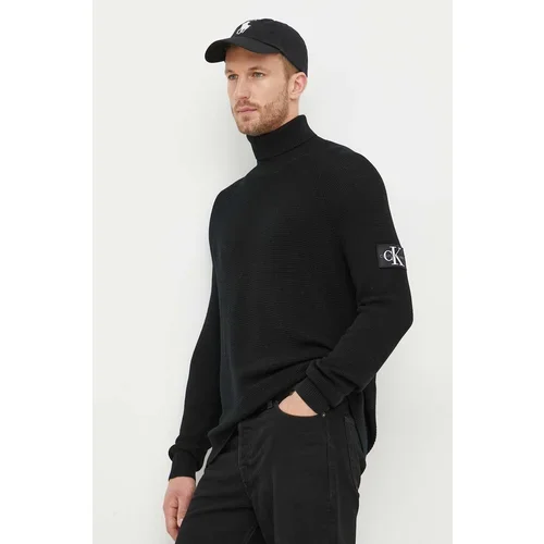 Calvin Klein Jeans Volnen pulover moški, črna barva