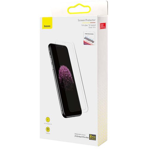 Baseus 0,3 mm puni stakleni kaljeni stakleni film (pakiranje od 2 komada) za iPhone XS Max/11 Pro Max 6,5 inča Slike