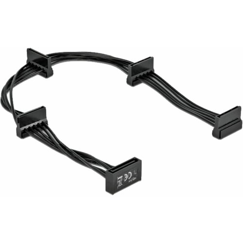 Delock 60395 SATA kabel 0\,4 m SATA 15-pin 4 x SATA 15-pin črn trdi disk priključni kabel 0.4 m črna, (21159689) Cene