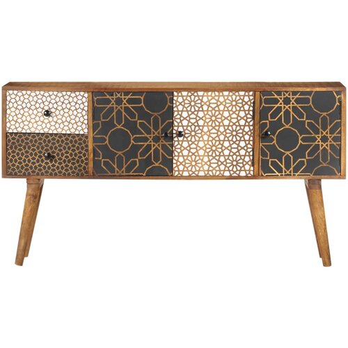 Maison Chic Komoda - Predalnik s potiskanim vzorcem 130x30x70 cm trden mangov les, (21722380) Cene