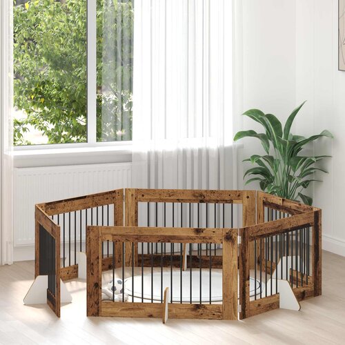  Vrata za pse s postoljem 6 pcs Staro drvo 100 x 60 cm Cijene
