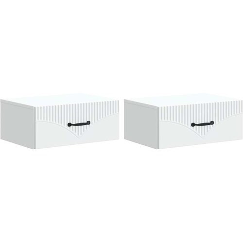  Stenski nočni omarici s predalom 2 pcs Bela 49 x 34,5 x 20 cm, (5000209457) Cene