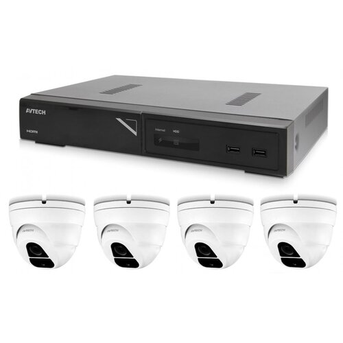 Avtech Komplet kamera 1x NVR AVH2109AX i 4x 2MPX IP Dome kamera DGM2203SVSE + 4x UTP kabel 1x RJ45 - 1x RJ45 Cat5e 15m! Cijene