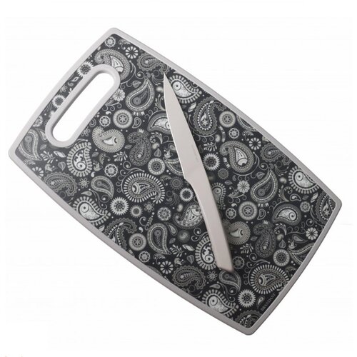 Brandani Deska za rezanje z nožem Shanti 37x23cm / pravokotna / pp, inox, (20828786) Cene