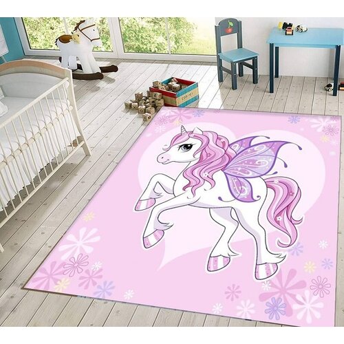  Tepih za decu sa gumenom podlogom 140x220cm - unicorn roze, TG-2065 Cene