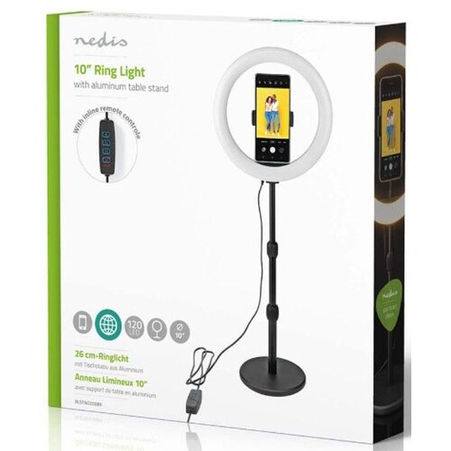Nedis LED obroč 10 palcev s stojalom za pametni telefon in nastavljivo stojalo, (5000299474) Cene