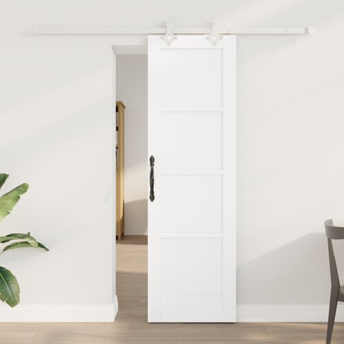 vidaXL Drsna vrata s kompletom železnine Bela 61x198,5 cm Trdi les idr., Notranja vrata 'ORKDAL'Bela 61x198,5x4 cm Trdi les idr. Cene
