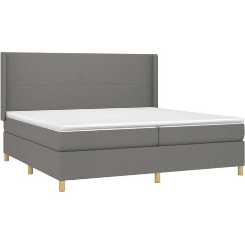  Box spring s madracem LED tamnosivi 200x200 cm tkanina Slike