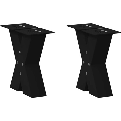 VidaXL Noge za stolić u obliku slova X 2 kom crne 30x(30-31) cm čelik Slike