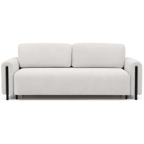 ELTAP Krem sklopiva/s prostorom za odlaganje sofa od bouclé tkanine 244 cm Arcadova – Cijene