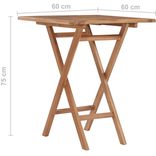  Sklopivi vrtni stol 60 x 60 x 75 cm od masivne tikovine Slike