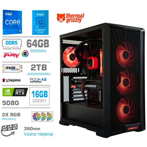 MEGA Računalnik TWR S10 i7-14700K/RTX5080/64GB-DDR5/2TB-4.0/1050W/Brez OS/črna zelena / črna RGB + Estetski napajalni kabli [Rdeča / Črna], (5000130903) Cene