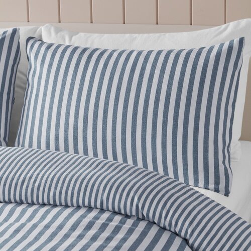 Catherine Lansfield Modra flanelna posteljnina za zakonsko posteljo 200x200 cm Stripe &amp;ndash; Slike