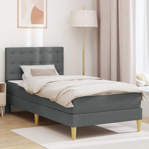  Okvir kreveta s madracem Tamno siva 90 x 190 cm tkanina Slike