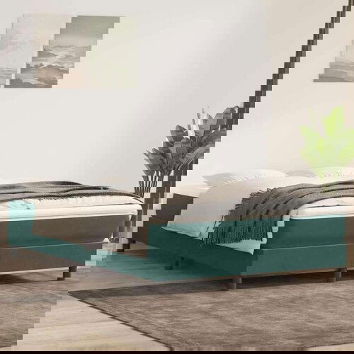 Box spring postelja brez vzmetnico temno zelena 160x220cm žamet, (21791302) Slike