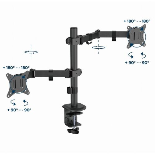Oblivion gaming oprema MA-D2-03 Gembird Podesivi dupli stoni drzac za monitor, tilt, 17-32 max.2x9kg Cene